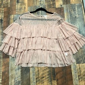 Blush Tulle Blouse